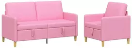 Sofa Sofos komplektas su saugojimu 2 vnt. 3 vietos Rožinė