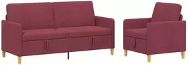 Sofa Sofos komplektas su saugojimu 2 vnt. 4 vietos Vyno raudona