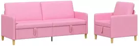 Sofa Sofos komplektas su saugojimu 2 vnt. 4 vietos Rožinė