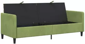 Sofa su saugojimo vieta Šviesiai žalia 192 x 78 x 87 cm