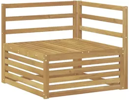 Lauko kampinė sofa Kietos akacijos mediena Balta apdaila