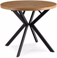 Mebel Elite Išskleidžiamas apvalus stalas, 90–190 cm, aukso ąžuolo ir juodos spalvos
