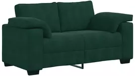 Sofa Dviejų dalių sofos komplektas su pagalvėlėmis, tamsiai žalias, aksomas