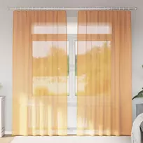 Voilės užuolaidos su kišenėmis karnizui, 2 vnt., oranžinės