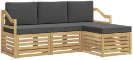 Lauko baldų komplektas Lauko sofos komplektas 4 vnt. 4 vietos Balta ir antracito