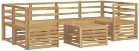 Lauko sofos komplektas 7 vnt. 6 vietos Balta