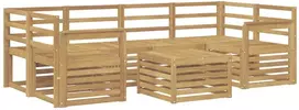 Lauko sofos komplektas 7 vnt. 6 vietos Balta