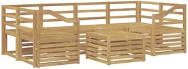 Lauko baldų komplektas Lauko sofos komplektas 7 vnt. 6 vietos Balta