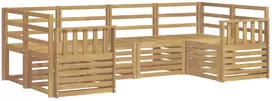 Lauko baldų komplektas Lauko sofos komplektas 6 vnt. 6 vietos Balta