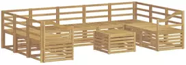 Lauko baldų komplektas Lauko sofos komplektas 10 vnt. 9 vietos Balta