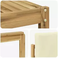Lauko baldų komplektas Lauko sofos komplektas 7 vnt. 6 vietos Balta ir kreminė