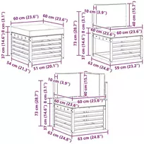 Lauko baldų komplektas Lauko sofos komplektas 7 vnt. 6 vietos Balta ir kreminė