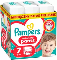 Pampers sauskelnės Active Baby 7 15+ kg 108 vnt.