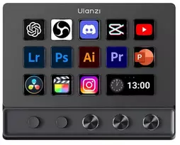 Stacionarus kompiuteris Valdymo Pultas - Ulanzi D200X 14 Individualių LCD Klavišų, 3 Encoder Rankenų, HDMI 4K Išėjimas Juodas