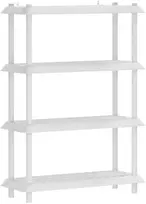 Lentynų sistema 4 lygiai 100 x 40 x 136,5 cm PP Balta