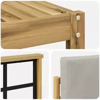 Lauko baldų komplektas Lauko sofos komplektas 6 vnt. 6 vietos Balta ir šviesiai pilka