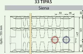 Hm Heizkorper Plieninis radiatorius GALANT UNI 33UNI-35-1800, universalus prijungimas