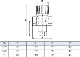 Watts Industries Trieigiai term.vent. AQUAMIX 42-60C 3/4" I (10017419)