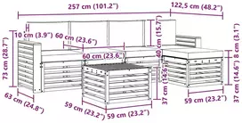 Lauko baldų komplektas Lauko sofos komplektas 6 vnt. 5 vietos Balta ir kreminė