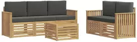 Lauko baldų komplektas Lauko sofos komplektas 6 vnt. 5 vietos Balta ir antracito