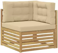 Lauko sofos komplektas 7 vnt. 6 vietos Balta ir kreminė