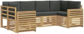 Lauko baldų komplektas Lauko sofos komplektas 6 vnt. 6 vietos Balta ir antracito