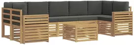 Lauko baldų komplektas Lauko sofos komplektas 8 vnt. 7 vietos Balta ir antracito