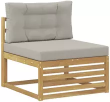 Lauko sofos komplektas 6 vnt. 5 vietos Balta ir šviesiai pilka