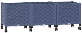 Sodo puodynė su ratukais Mėlyna Pilka 120 x 40 x 44 cm PP