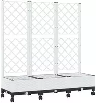 Sodo vazonas su treliu ir ratais Balta 120 x 40 x 131,5 cm PP