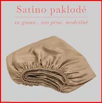 Satino paklodė su guma - 200x200+30cm.