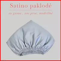 Satino paklodė su guma - 200x200+30cm.