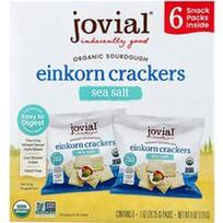 Jovial, Ekologiški raugintos tešlos einkorn krekeriai su jūros druska, 6 pakeliai po 28,35 g