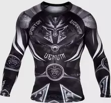 Marškinėliai Venum Gladiator 3.0 Rashguard ilgomis rankovėmis, juodi/balti