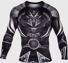 Marškinėliai Venum Gladiator 3.0 Rashguard ilgomis rankovėmis, juodi/balti