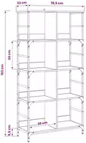 Knygų lentyna 4 lygių 78,5 x 33 x 153 cm metalinis PB