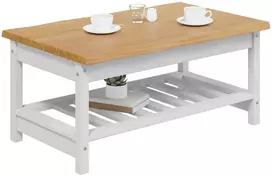 VidaXL Kavos staliukas EKAI Balta 100 x 60 x 45,5 cm