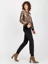 Veliūrinis treningas moterims RP-KMPL-8190-4.18P-juoda-smėlio spalva