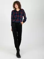 Veliūrinis treningas moterims RP-KMPL-8190-6.23X-juoda-mėlyna