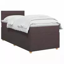 Spyruoklinė lova su čiužiniu Tamsiai rudas 90 x 200 cm Audinys