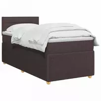 Spyruoklinė lova su čiužiniu Tamsiai rudas 90 x 200 cm Audinys