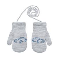 Kumštinės pirštinės vaikams R-123DB Car, šviesiai pilkos, 14 cm