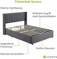 Lova Juskys Čiužinys su apmušalais Savona 120x200 cm tamsiai pilkas