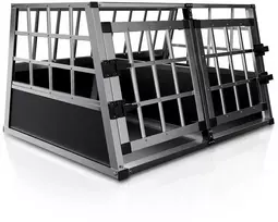 Juskys Šuns transportavimo dėžė L-X 54x69x51 cm juoda/sidabrinė