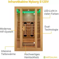 Juskys Infraraudonųjų spindulių kabina Nyborg S120V 120x105x190 cm maumedžio mediena