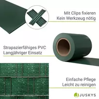 Juskys Privatumo tvoros juostų rinkinys, 2 vnt., 35x0.19 m, žalia PVC