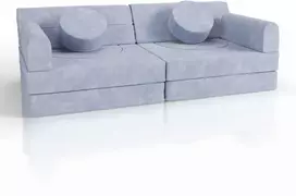 Juskys Vaikiškas žaidimų sofa Kayo 150x75x50 cm šviesiai mėlynas