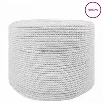Medvilninė virvė 6 mm 250 m Balta 100% Medvilnė