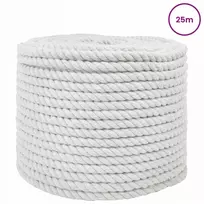 Medvilninė virvė 14 mm 25 m Balta 100% Medvilnė