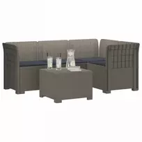 4 Vietų Sodo Sofa su Pagalvėlėmis Ratanų Imitacija PP